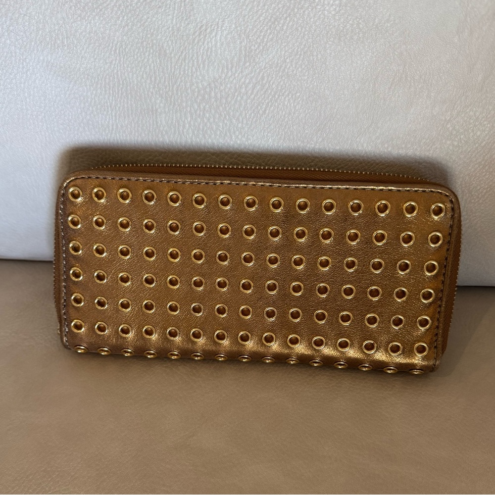 M Kors Gold Studded Wallet